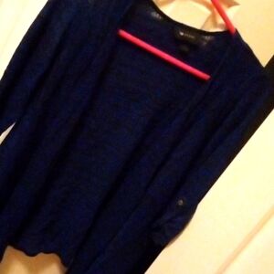 Royal dark blue hot of black strips cardigan